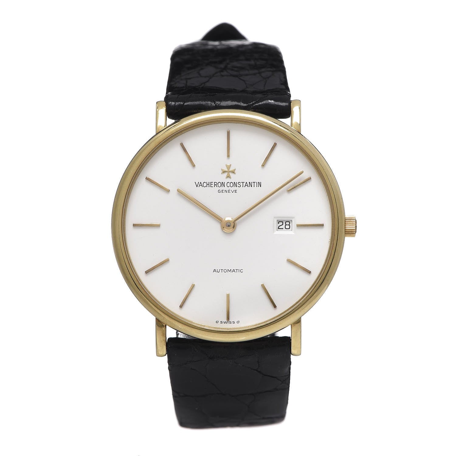 Vacheron Constantin 18K Yellow Gold Alligator 32mm Patrimony Automatic Watch 48002 1 of 6