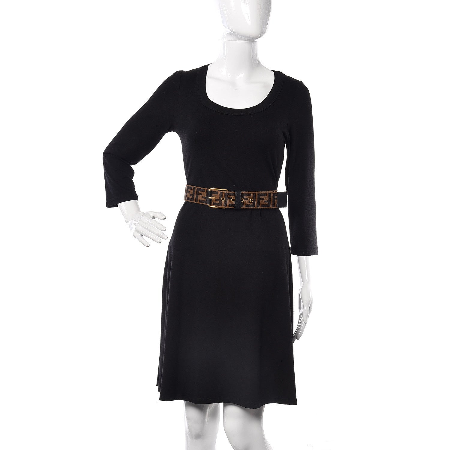 Fendi Ribbon Vitello Century FF 1974 Belt 95 38 Fango Moro 2 of 7