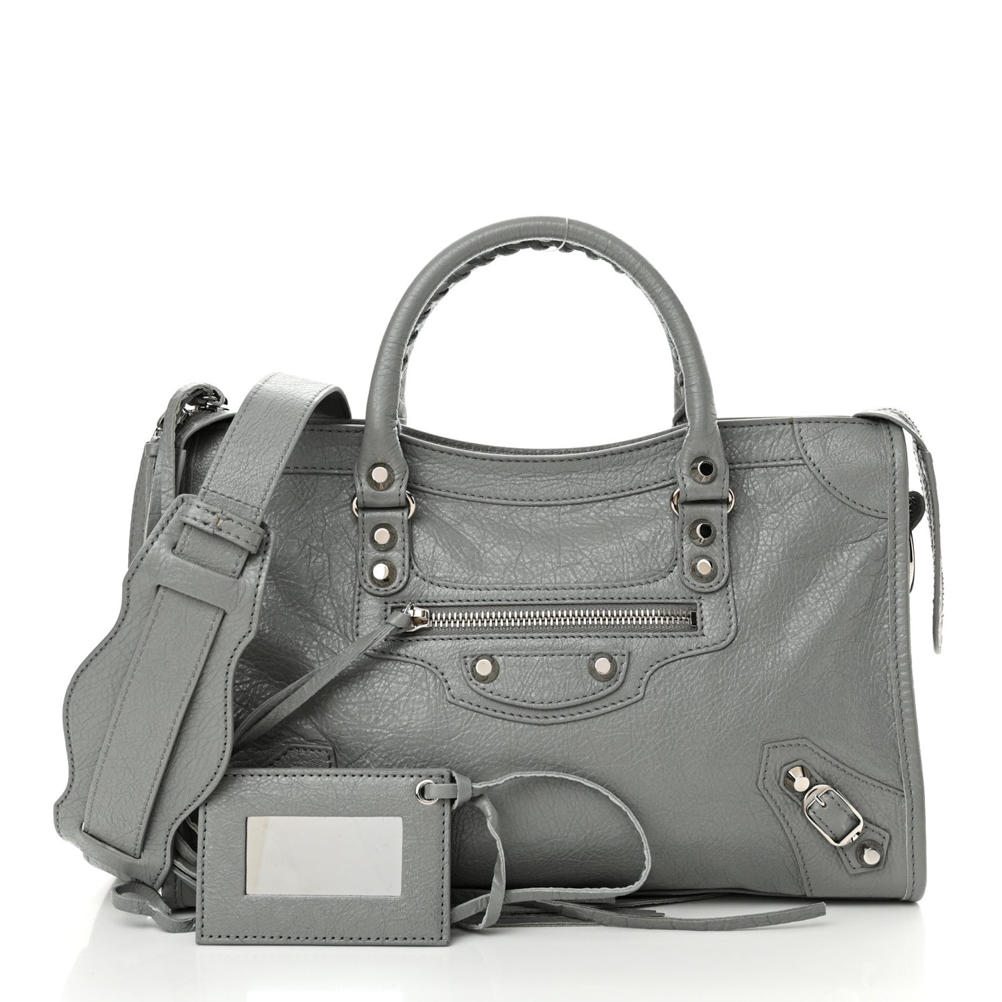 Agneau Classic Silver Hardware S City Gris Haussmannien