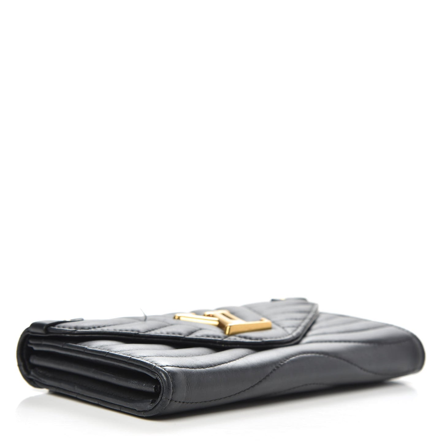 Calfskin New Wave Long Wallet Black