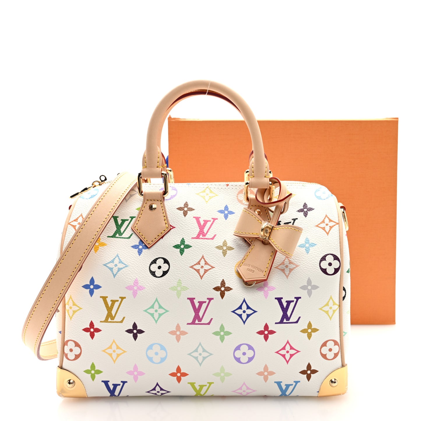 LV X TM Monogram Multicolor Speedy Bandouliere 25 White