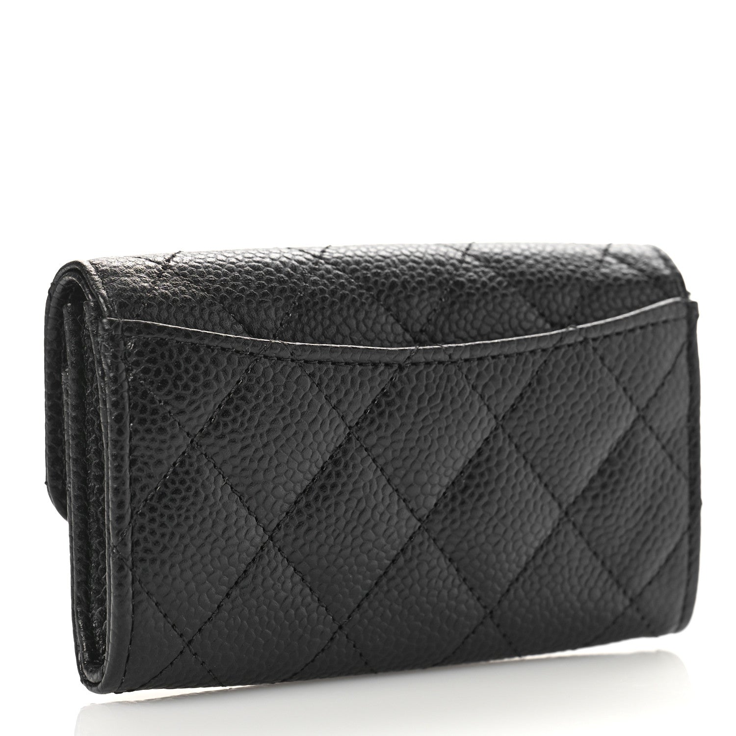 Chanel Caviar Quilted Flap Card Holder Wallet Black 3 of 10