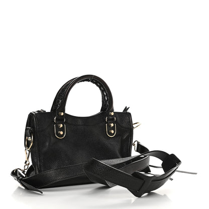 Balenciaga Chevre Gold Metallic Edge Hardware Mini City Black 3 of 10