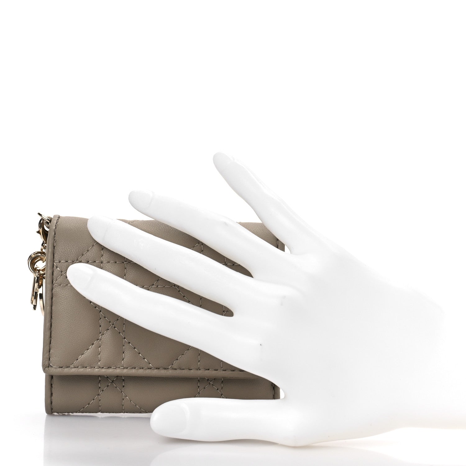 Christian Dior Lambskin Cannage Lady Dior Lotus Wallet Hazelnut 2 of 9