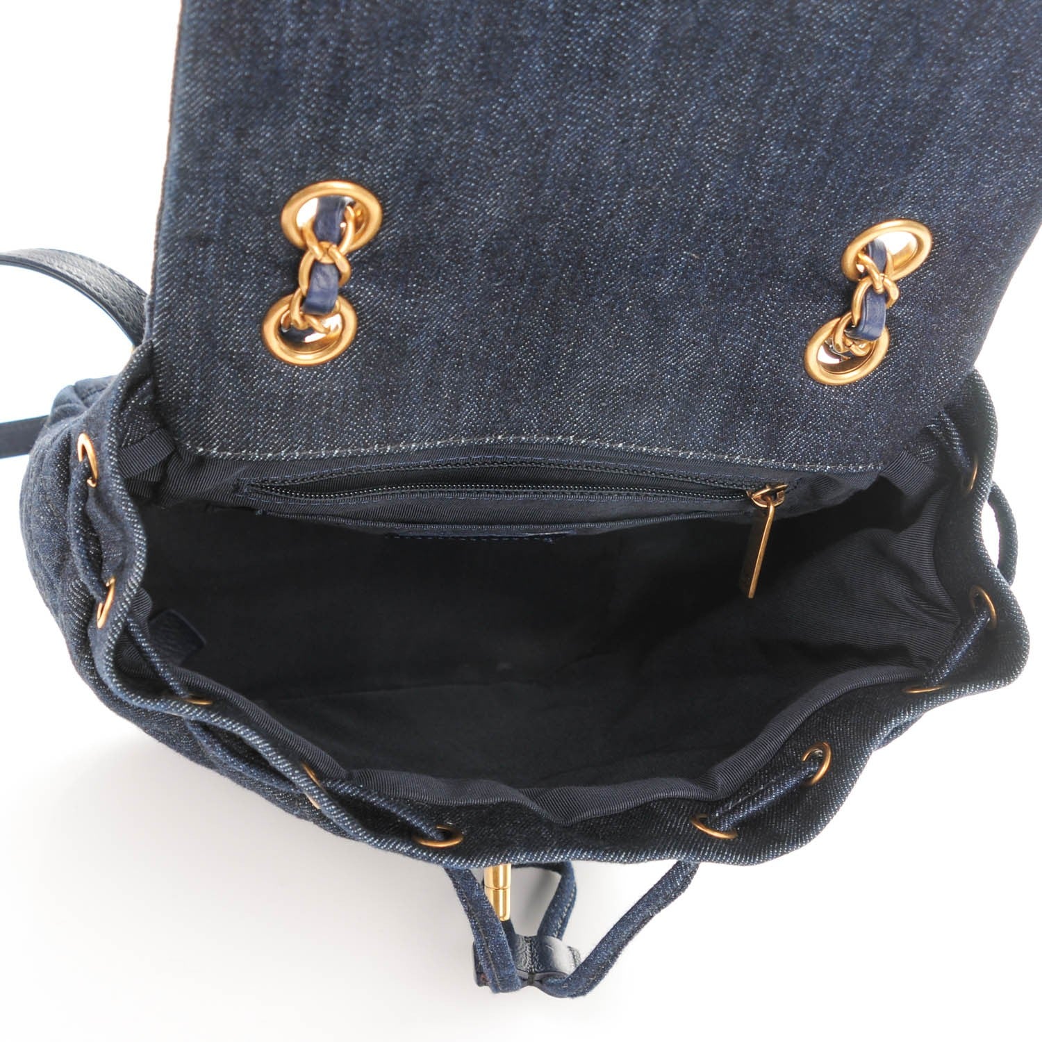 Chanel Washed Denim Quilted Small Urban Spirit Backpack Dark Blue 5 of 7
