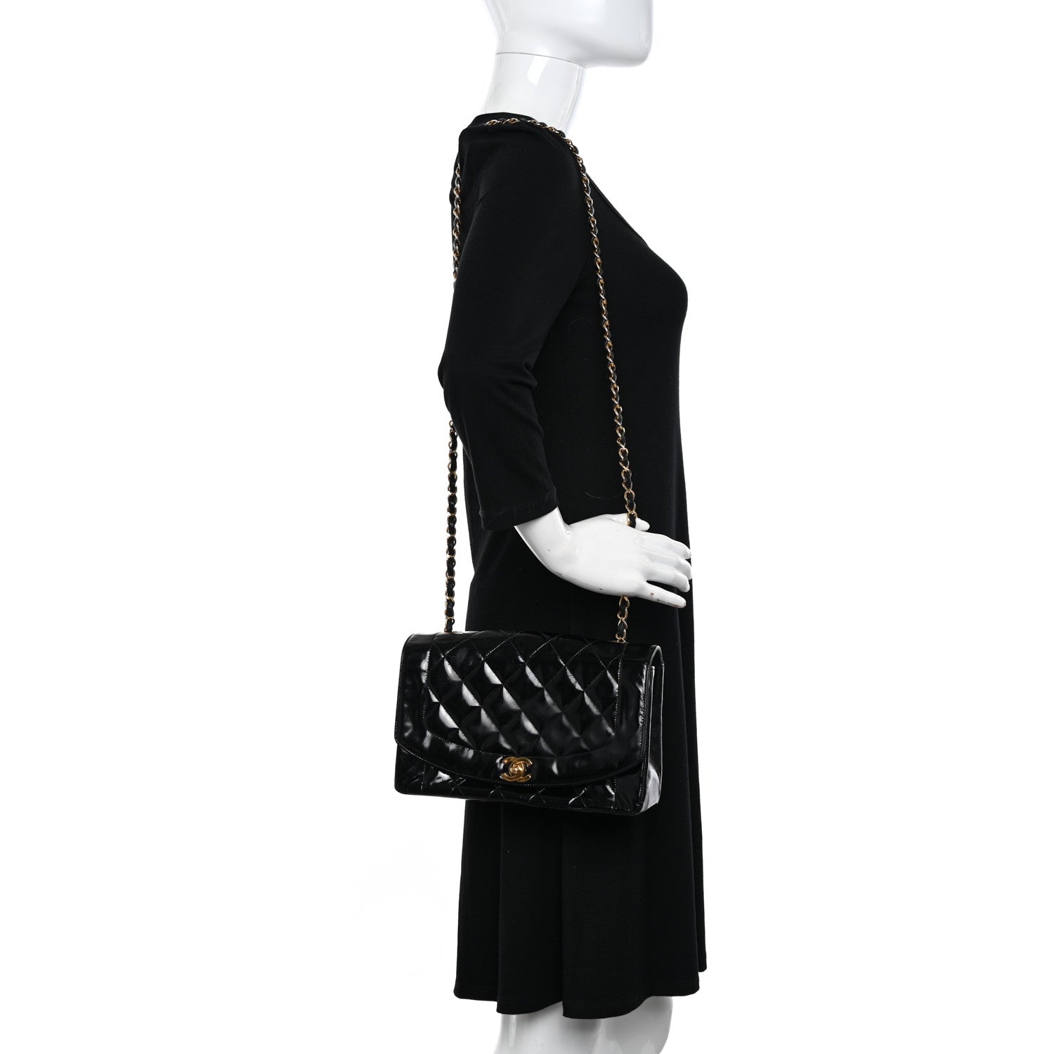 Chanel Patent Quilted Small Single Flap Black 2 of 13