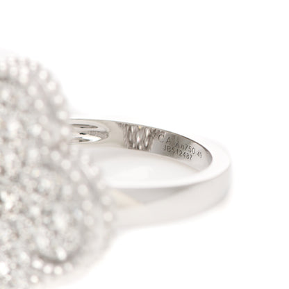 Van Cleef & Arpels 18K White Gold Diamond Magic Alhambra Ring 49 4.75 5 of 5