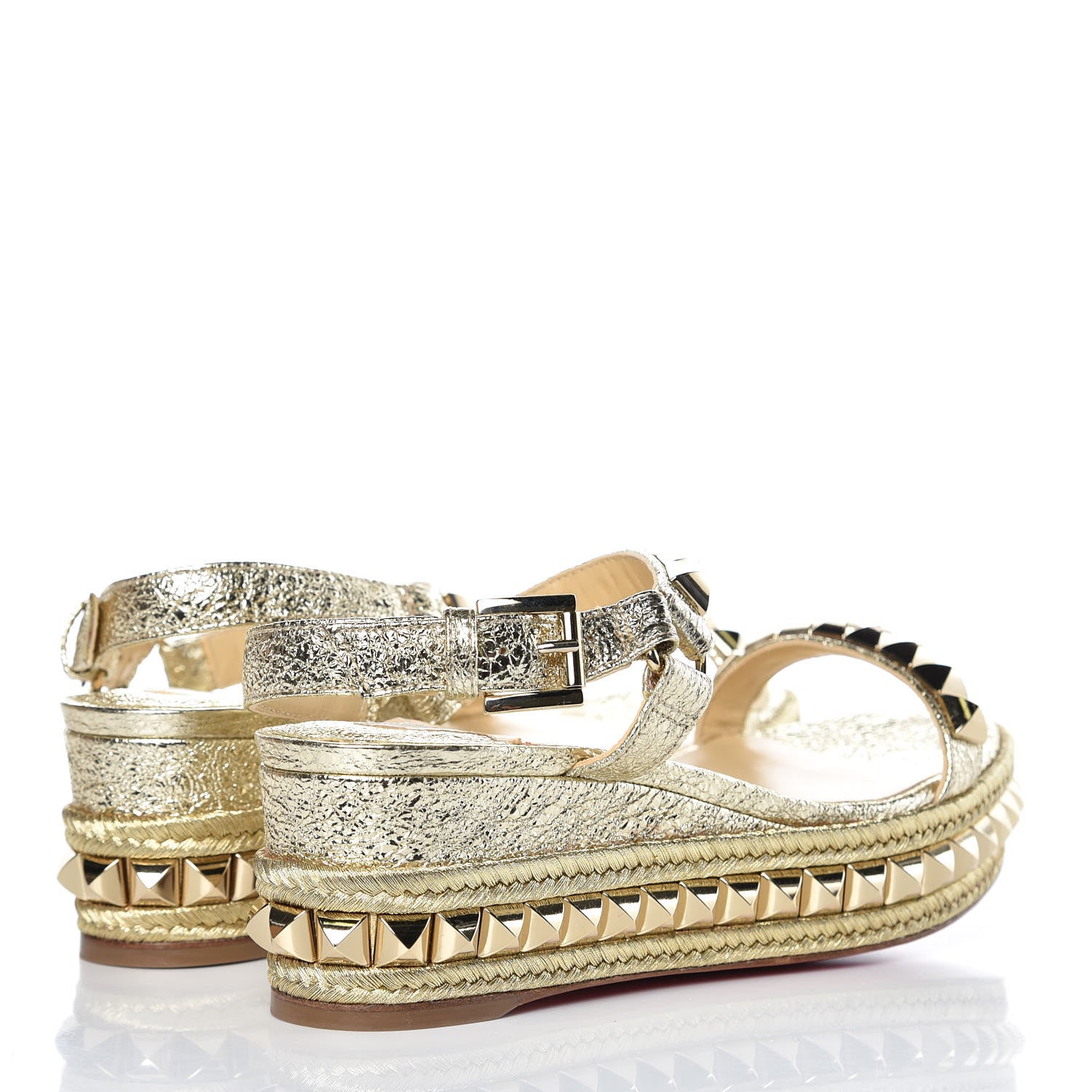 Christian Louboutin Specchio Vintage Cataclou 60 Platform Sandals 36 Platine Light Gold 4 of 8