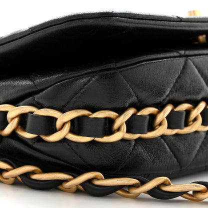 Chanel Shiny Lambskin Quilted Chain Around Flap Bag Black 9 of 10