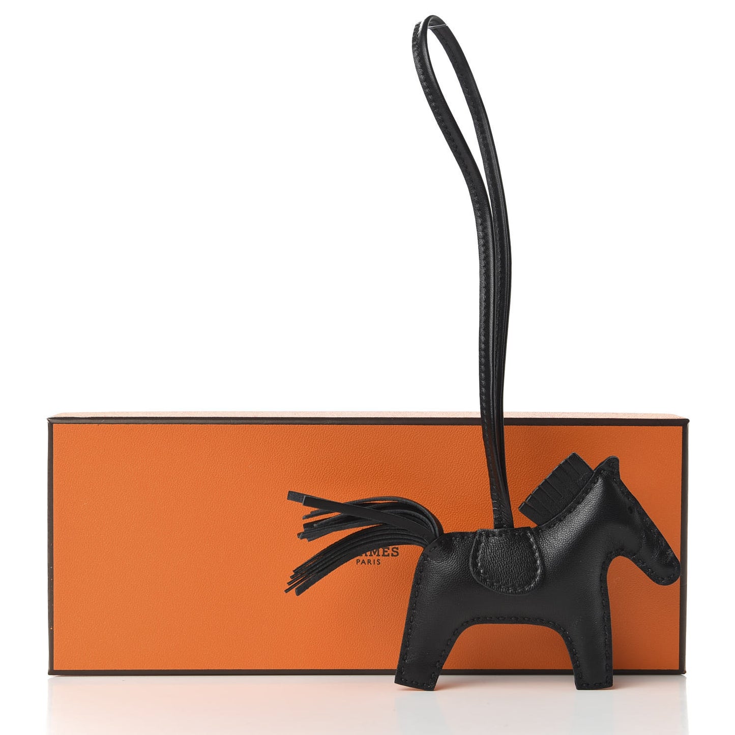 Milo Lambskin Grigri Rodeo Horse Bag Charm PM So Black