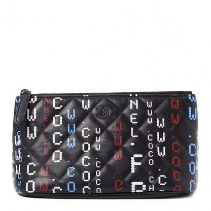 Chanel Lambskin Quilted Data Center Cosmetic Case Black 1 of 8