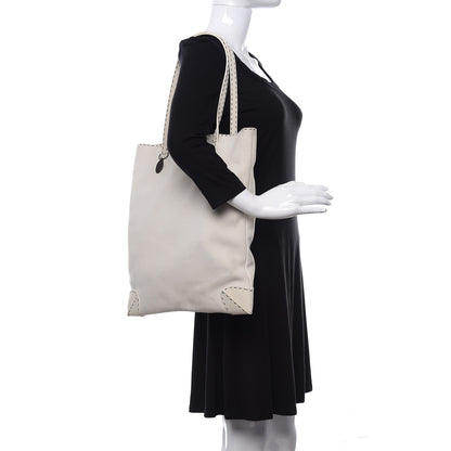 Fendi Calfskin Romano Selleria Tote White 2 of 14