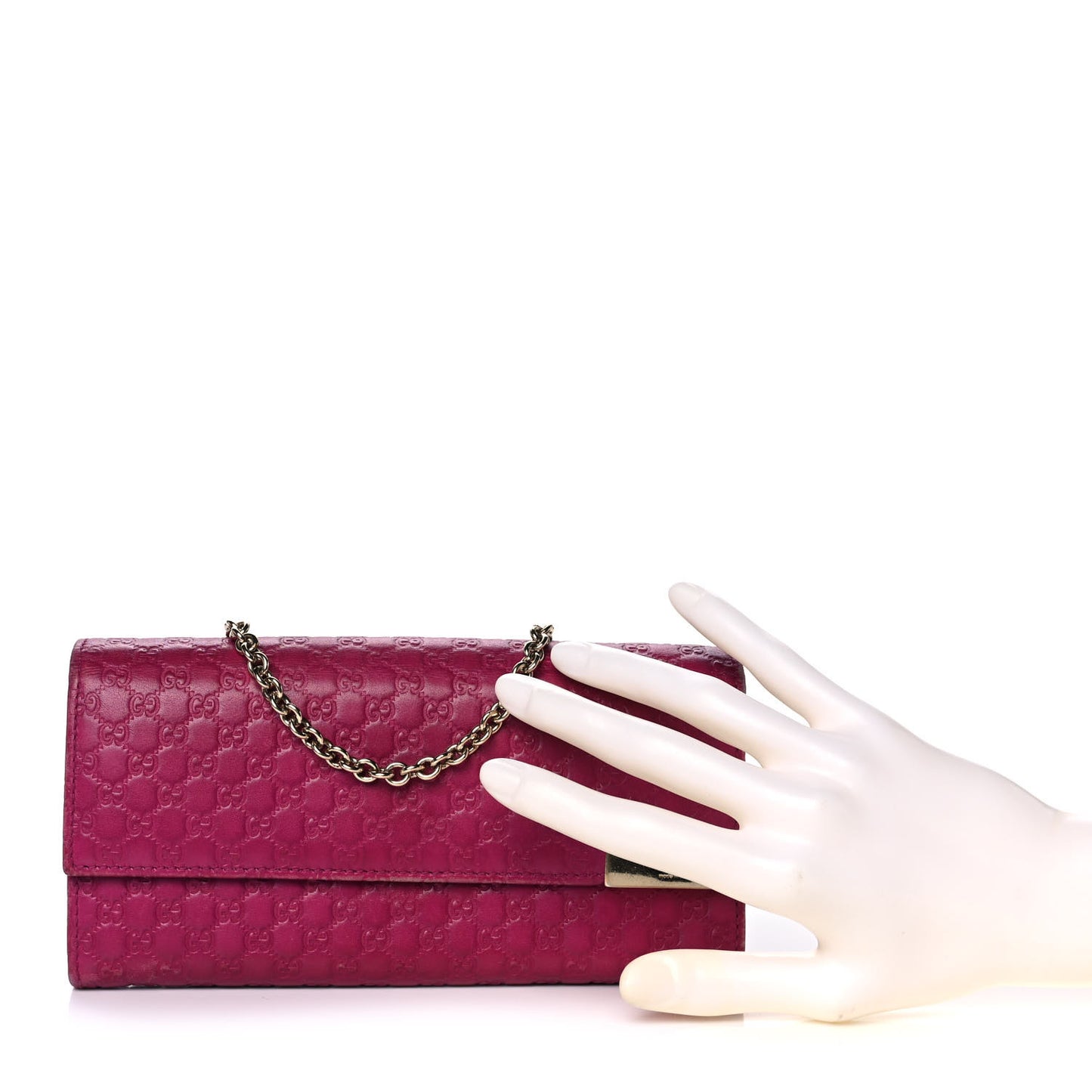 Soft Microguccissima Dice Chain Wallet Bright Bouganville