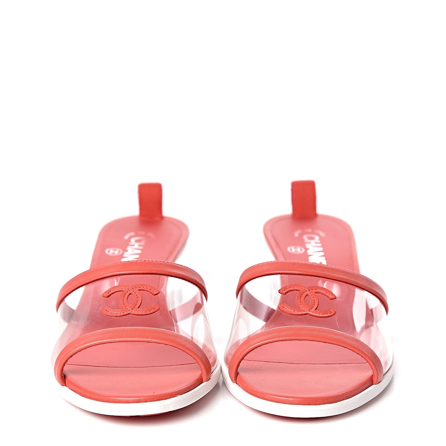 Lambskin PVC Mule 40 Transparent Red