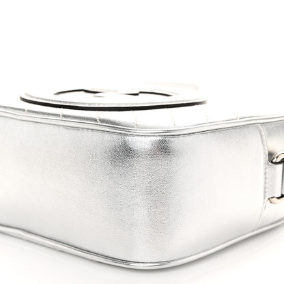Gucci Metallic Sakai Be Green Calfskin Diagonal Stitched Small Blondie Shoulder Bag Silver 10 of 10