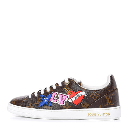 Louis Vuitton Calfskin Monogram LV Black Heart Sneakers 37 Cacao 1 of 9