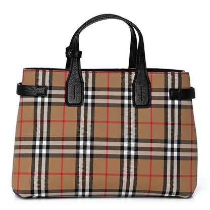Burberry Goatskin Vintage Check Medium Banner Tote Black 1 of 9