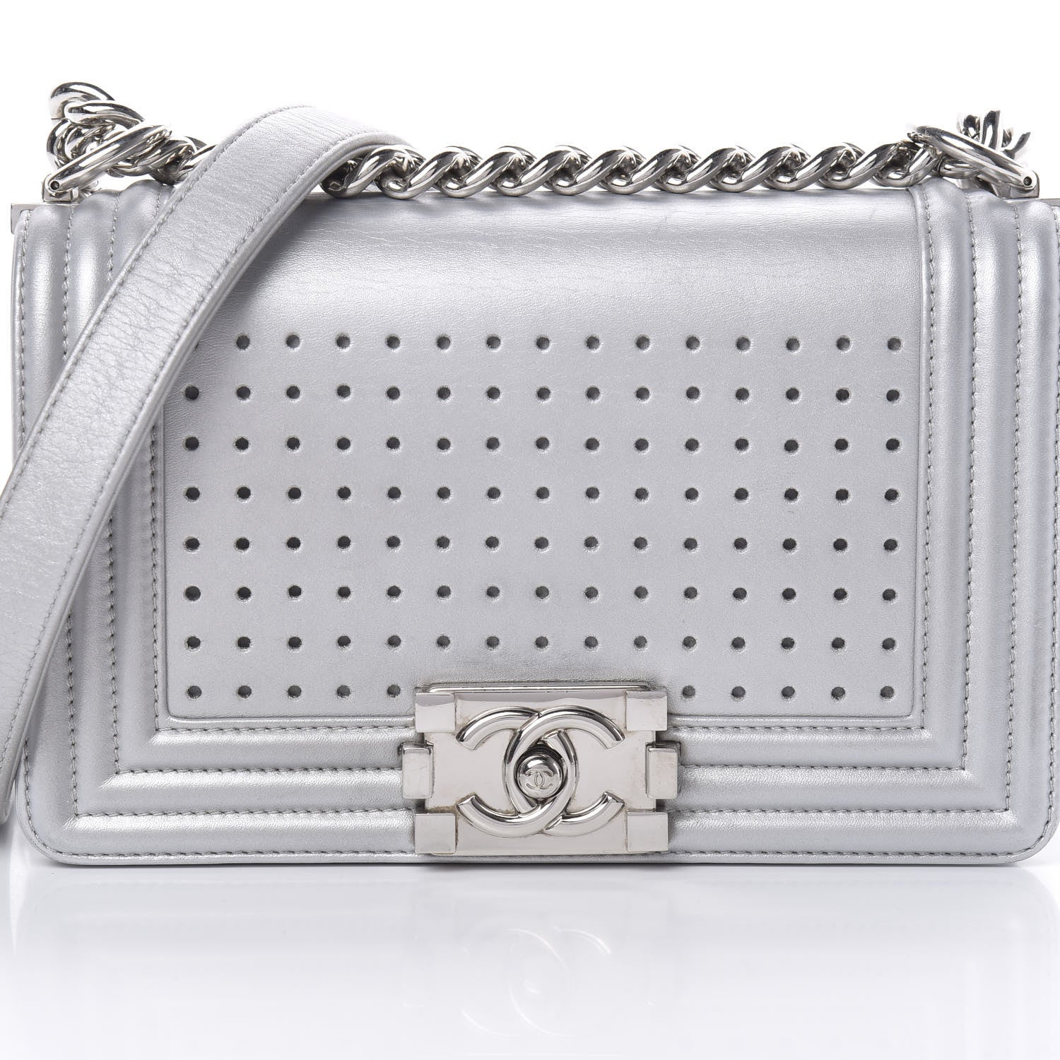 Chanel Metallic Lambskin LED Small Boy Flap Silver 8 of 17