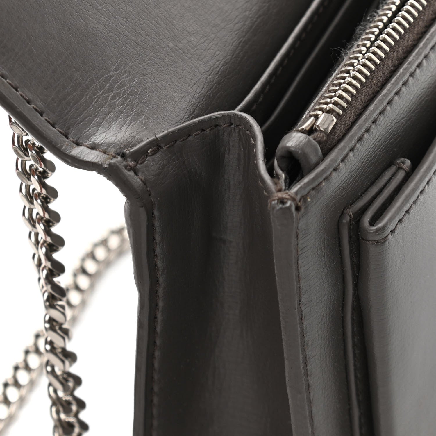 Saint Laurent Calfskin Monogram Sunset Chain Wallet Earth 13 of 17