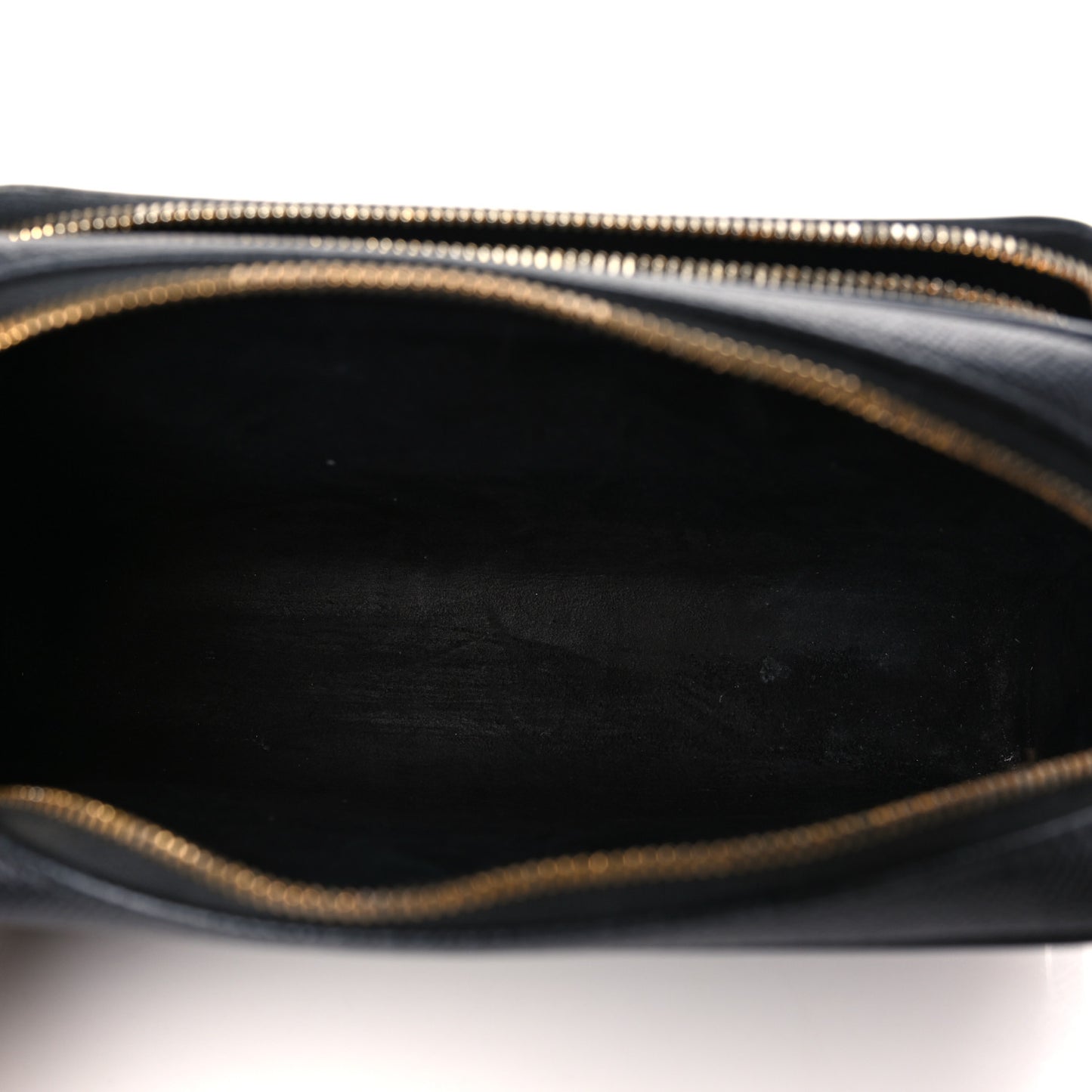 Grained Calfskin Caro Double Pouch Black