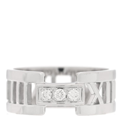 Tiffany 18K White Gold Diamond Open Atlas Ring 56 7.5 1 of 4