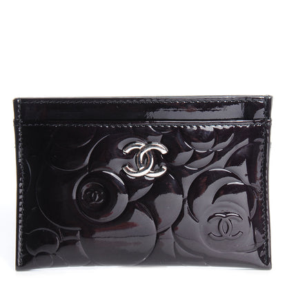 Chanel Patent Camellia Card Holder Black 1 of 8