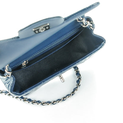 Chanel Patent Quilted Mini Square Flap Navy Blue 5 of 8