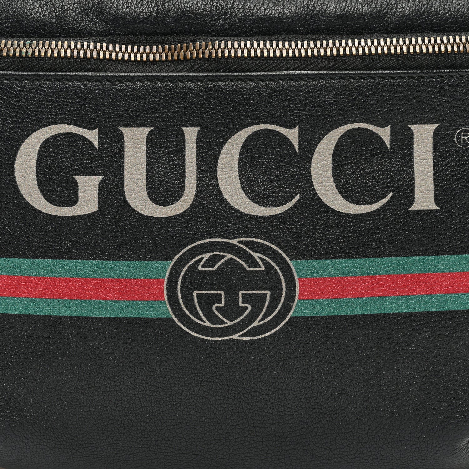 Gucci Grained Calfskin Logo Belt Bag Black 7 of 9