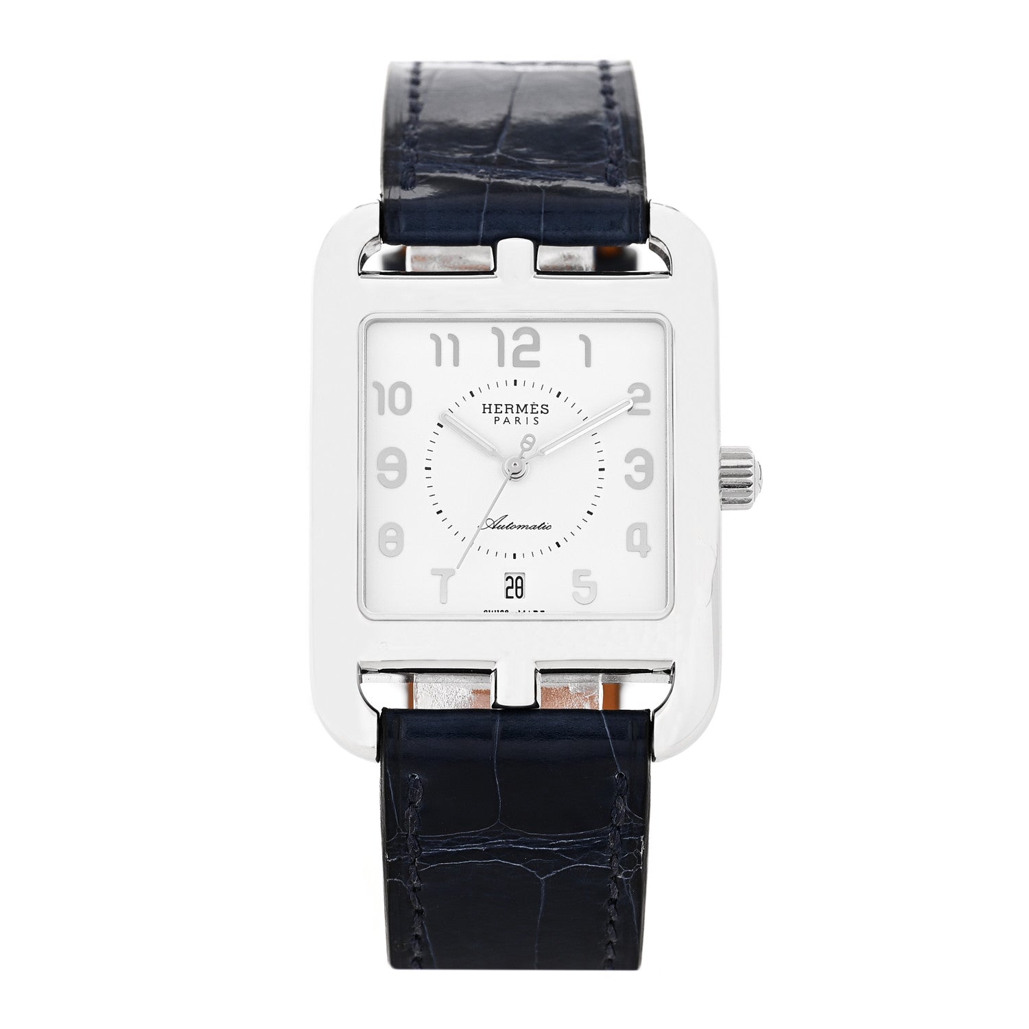Hermes Stainless Steel Alligator 29mm Cape Cod Automatic Watch Bleu Saphir 1 of 5