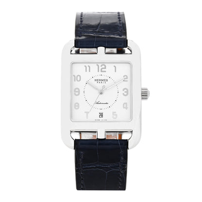 Hermes Stainless Steel Alligator 29mm Cape Cod Automatic Watch Bleu Saphir 1 of 5