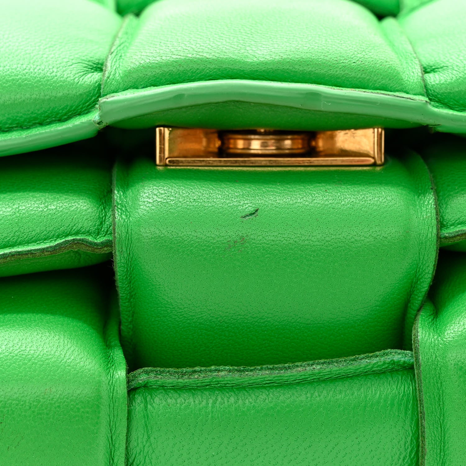 Bottega Veneta Lambskin Maxi Intreccio Padded Chain Cassette Crossbody Bag Grass 12 of 13