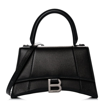 Balenciaga Grained Calfskin Small Hourglass Top Handle Bag Black 1 of 11