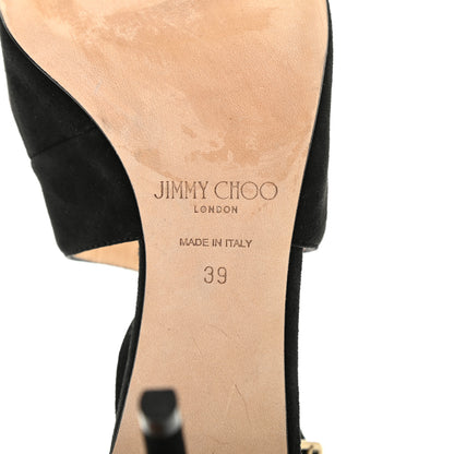 Jimmy Choo Suede Emily 100 Sandal 39 Black 6 of 8