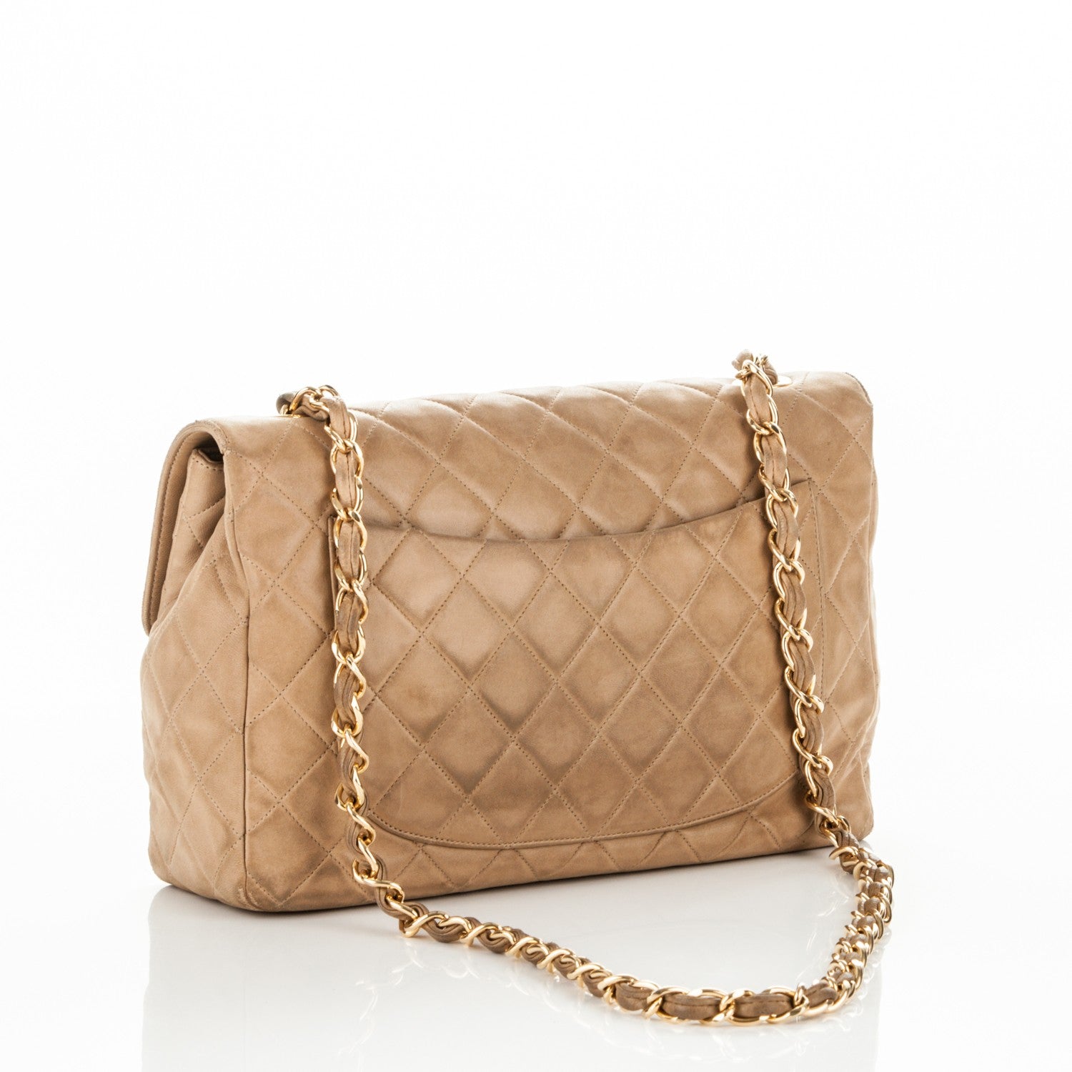 Chanel Lambskin Quilted Jumbo Single Flap Beige 3 of 10