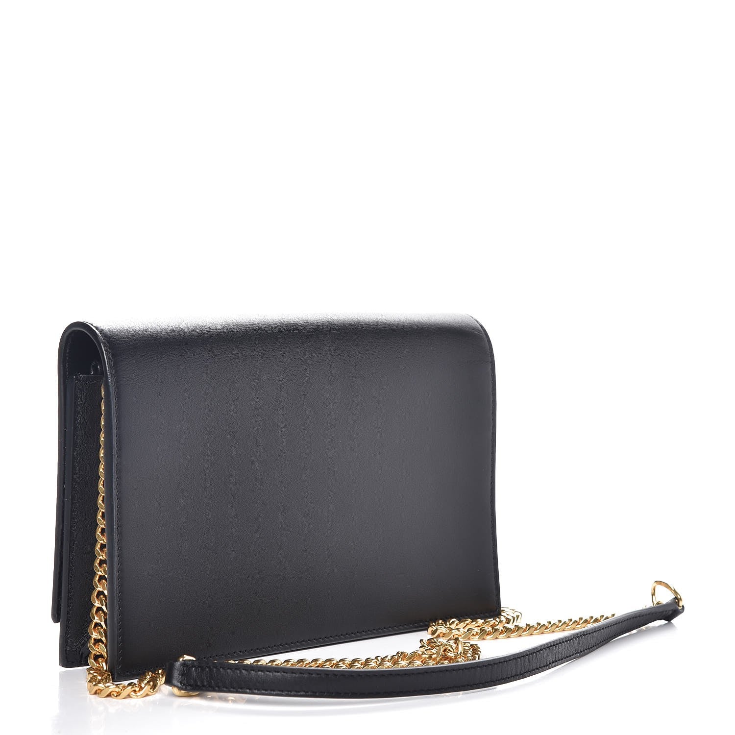 Saint Laurent Smooth Calfskin Classic Monogram Kate Tassel Chain Wallet Black 3 of 7