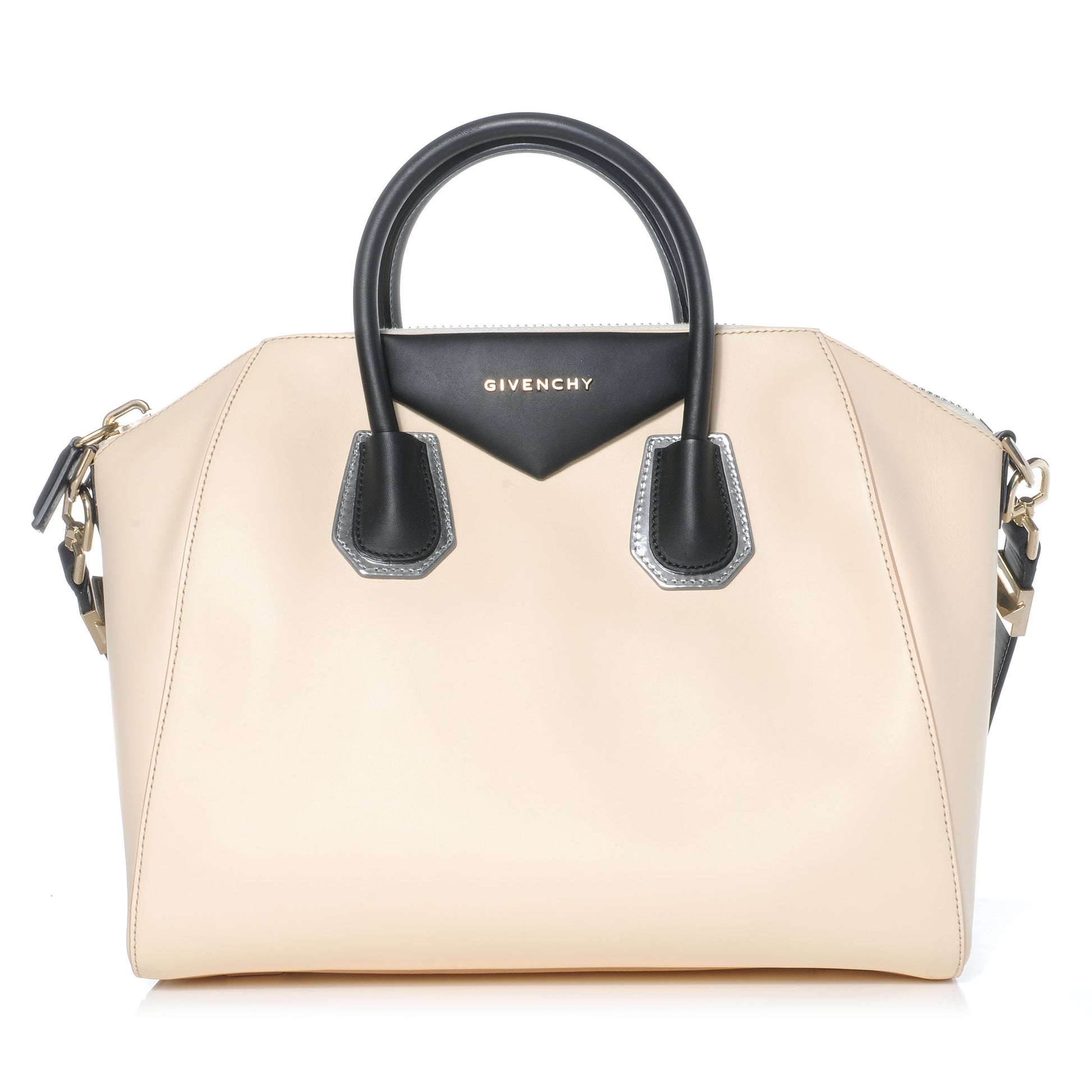 Givenchy Calfskin Medium Tri-Color Antigona Beige Black Silver 1 of 7