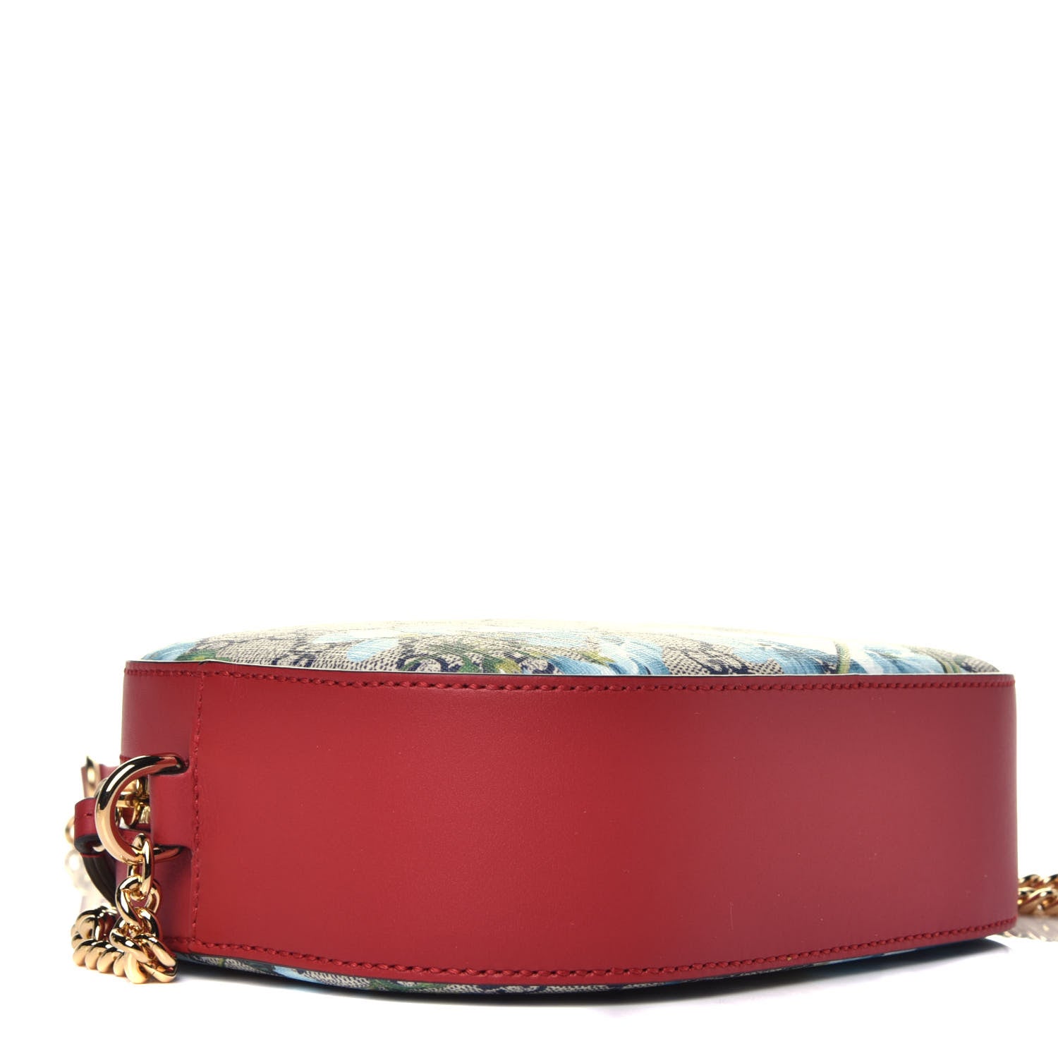 Gucci GG Supreme Monogram Blooms Mini Chain Shoulder Bag Beige Blue Navy Hibiscus Red 8 of 9