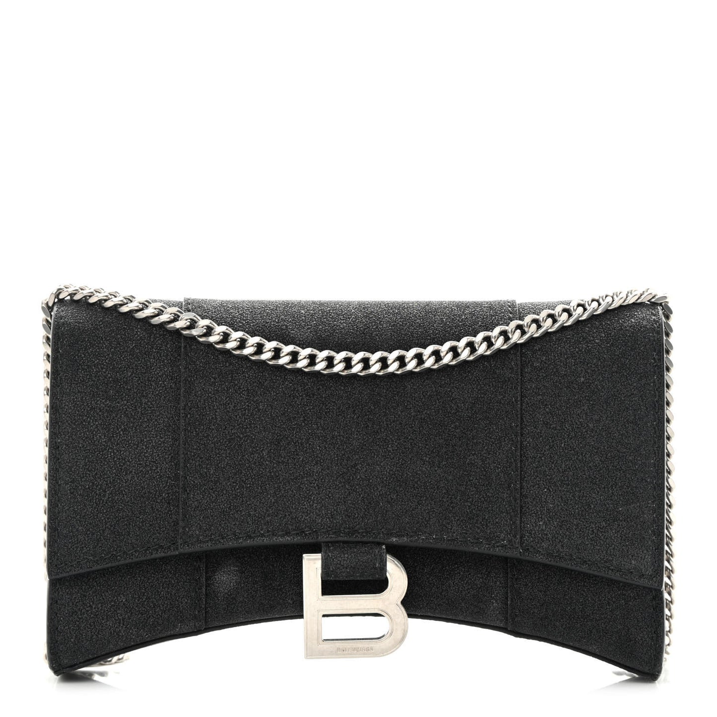 Sparkling Fabric XS Hourglass Wallet On Chain Black