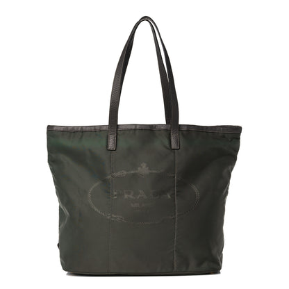 Prada Tessuto Nylon Logo Tote Green 1 of 16