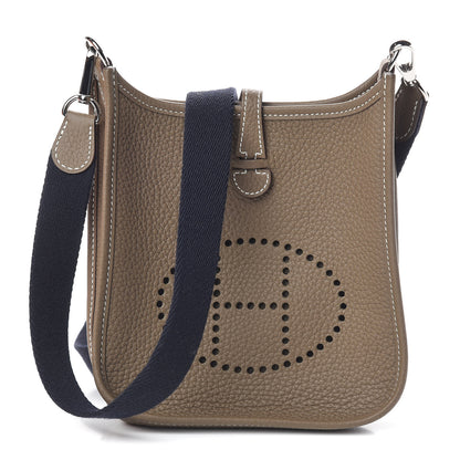 Hermes Taurillon Clemence Amazone Evelyne TPM Etoupe Bleu Indigo 1 of 9