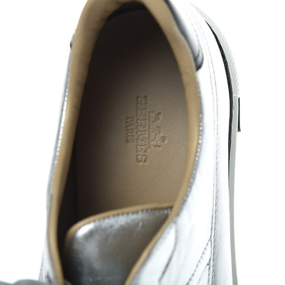 Hermes Metallic Nappa Polo Sneakers 39 Argent Black 7 of 10