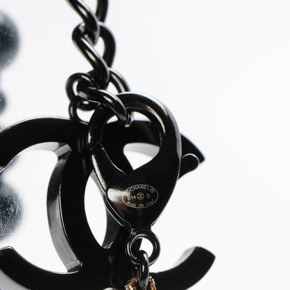 Chanel Pearl Beaded CC Long Necklace Black White 6 of 6