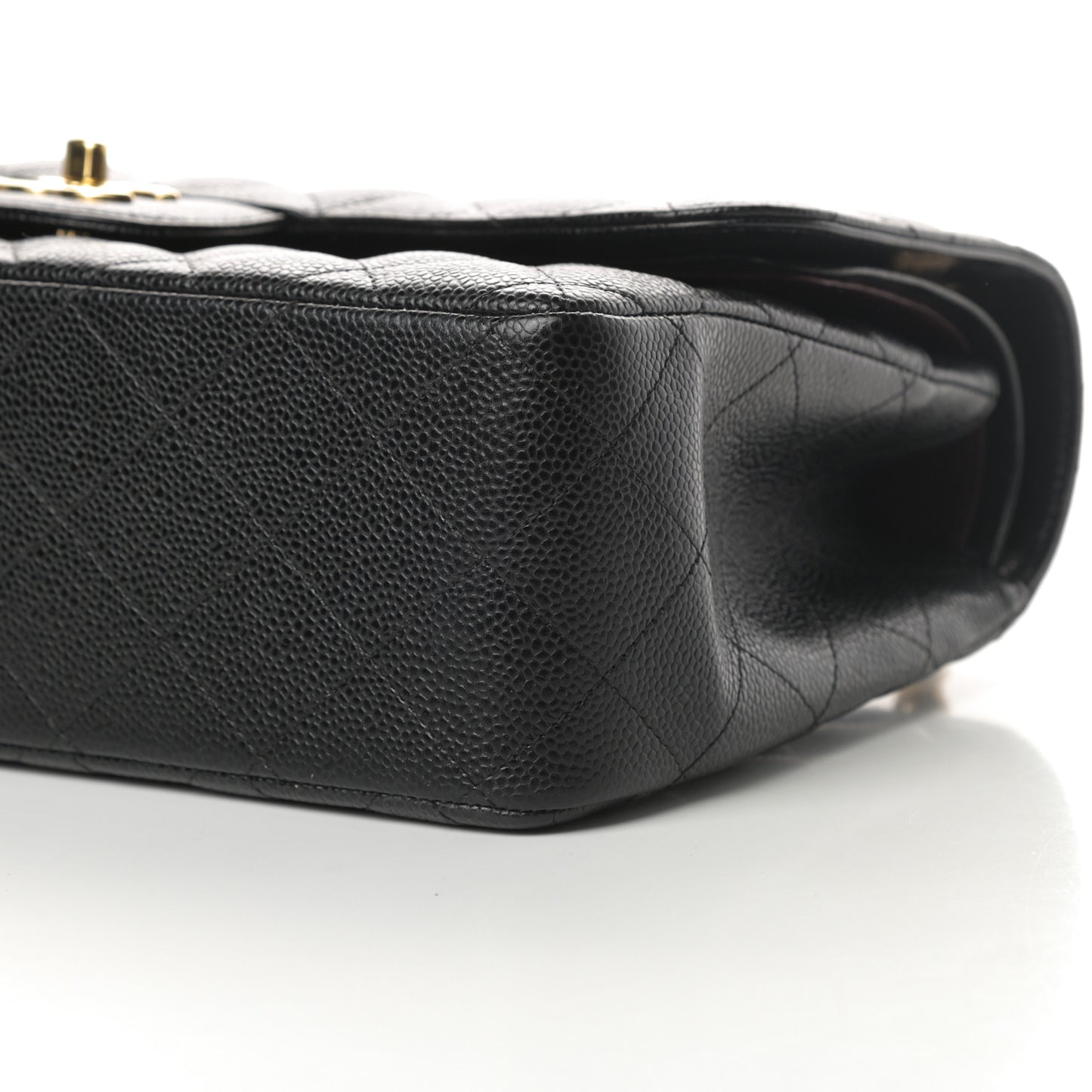 Caviar Quilted Jumbo Double Flap Black