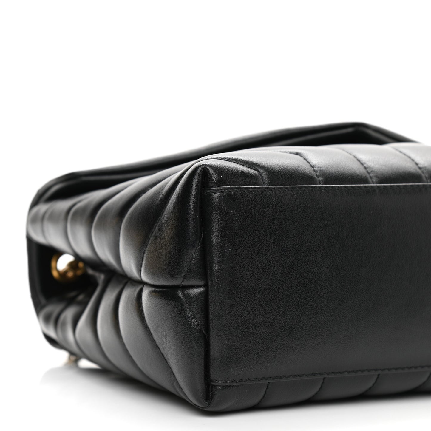 Calfskin Y Quilted Monogram Small Loulou Chain Satchel Black