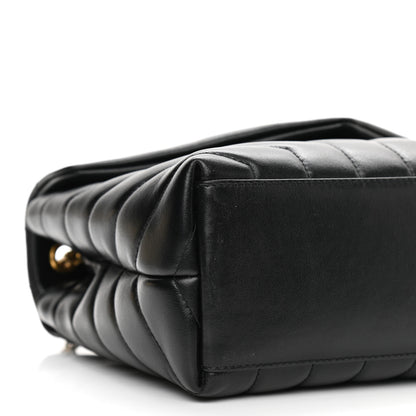 Saint Laurent Calfskin Y Quilted Monogram Small Loulou Chain Satchel Black 10 of 11