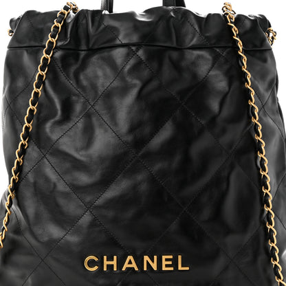 Chanel Shiny Calfskin Quilted Chanel 22 Backpack Black 8 of 12