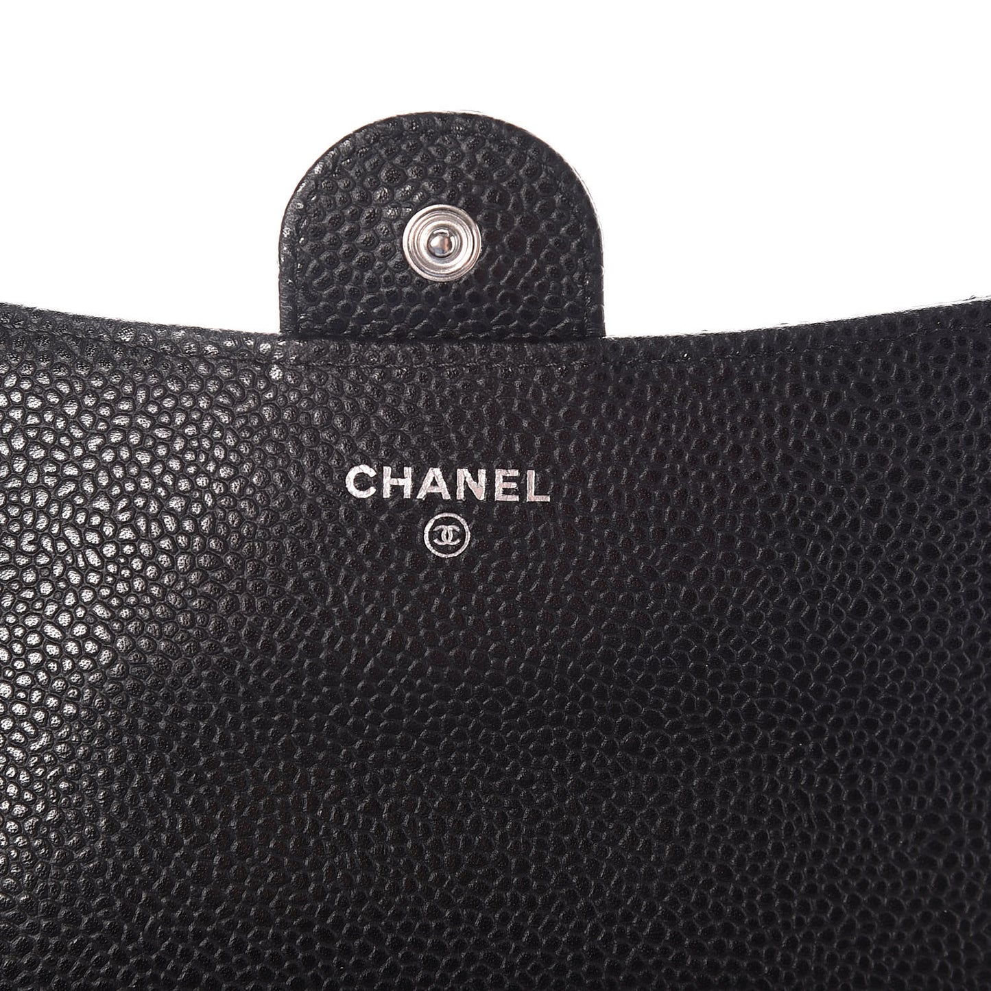 Caviar Quilted Large Gusset Flap Wallet Black