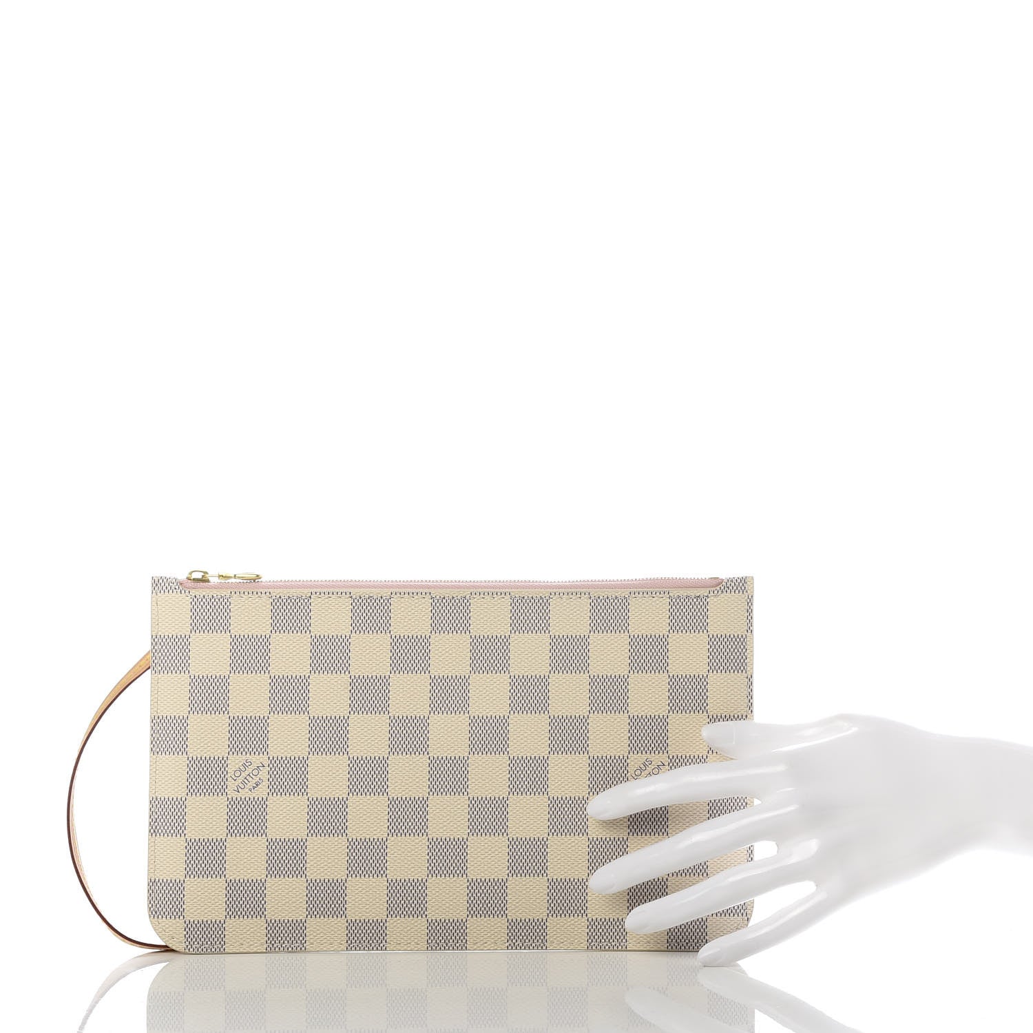 Louis Vuitton Damier Azur Neverfull MM GM Pochette Rose Ballerine 2 of 7