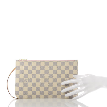 Louis Vuitton Damier Azur Neverfull MM GM Pochette Rose Ballerine 2 of 7
