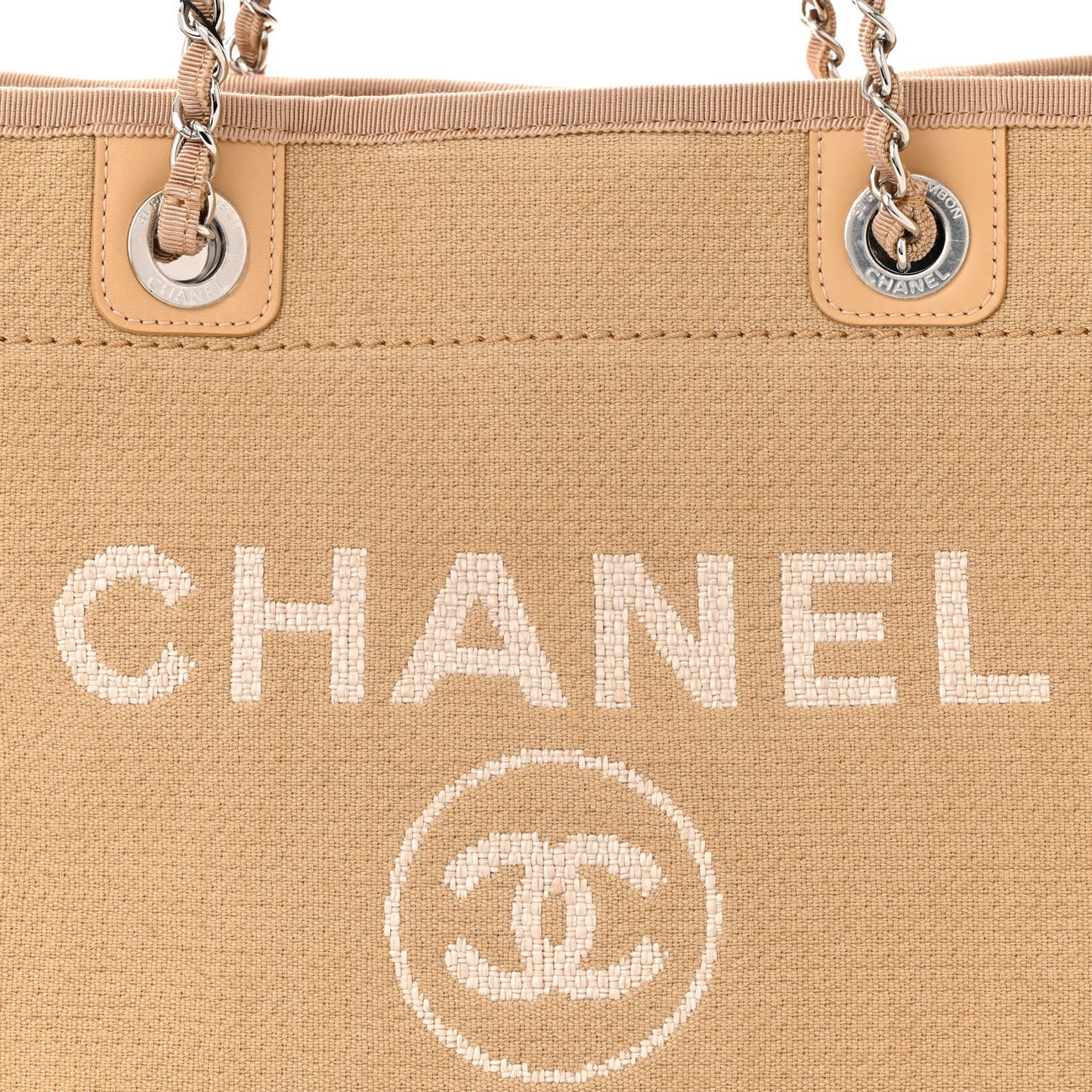 Mixed Fibers Small Deauville Tote Beige